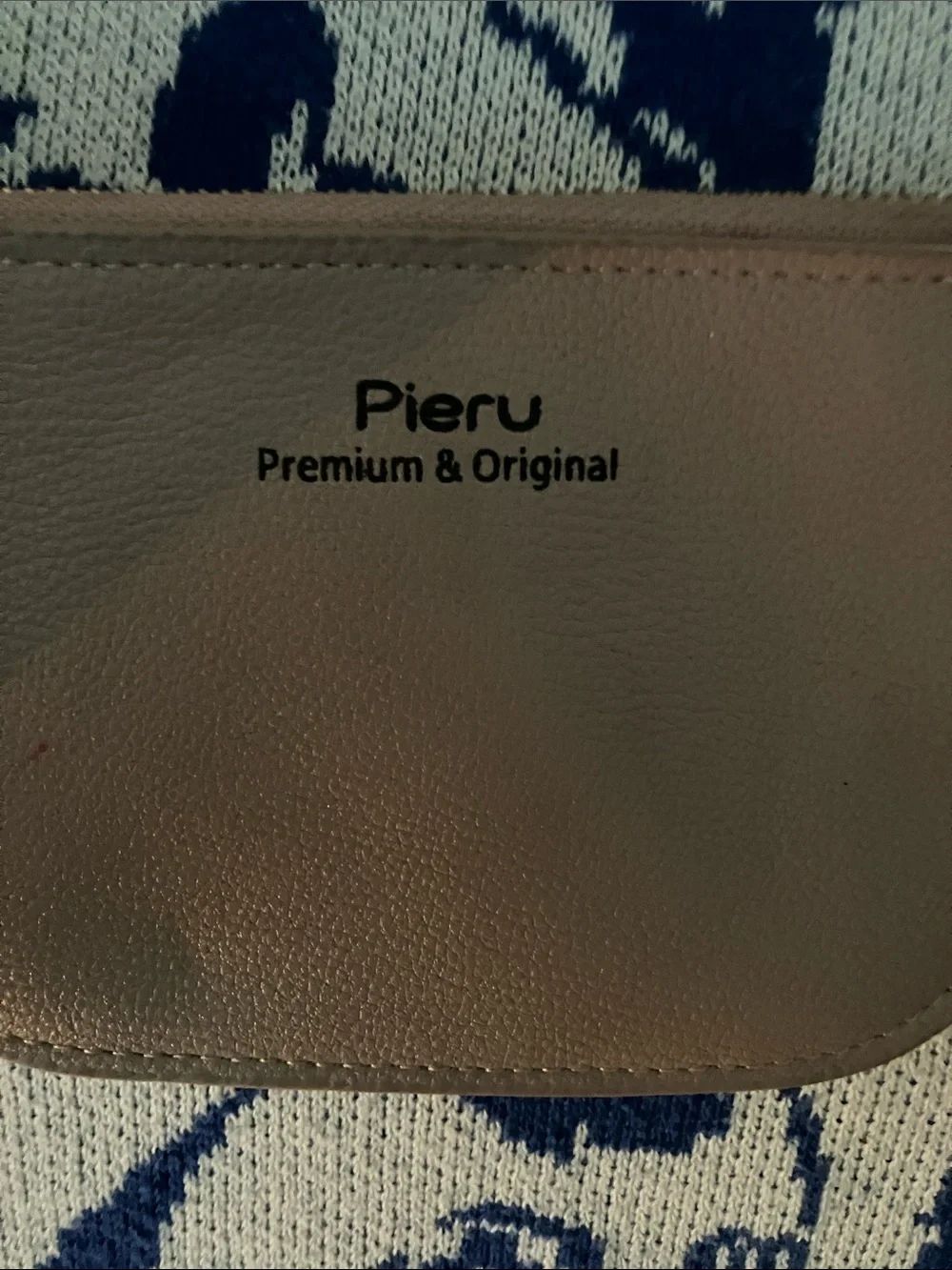 Taupe Leatherette Zip Coin Pouch